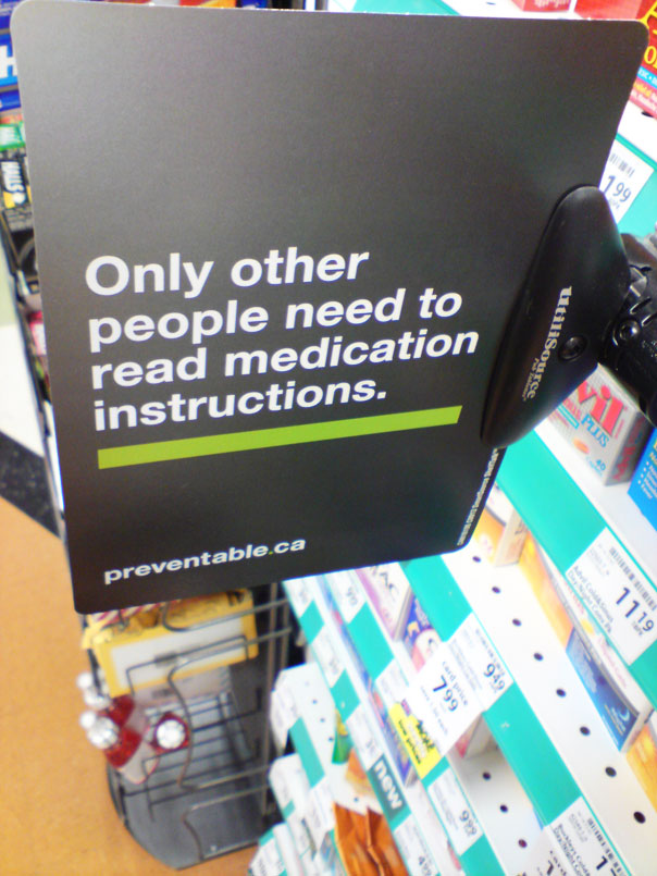 Preventable reading medication direction campaign